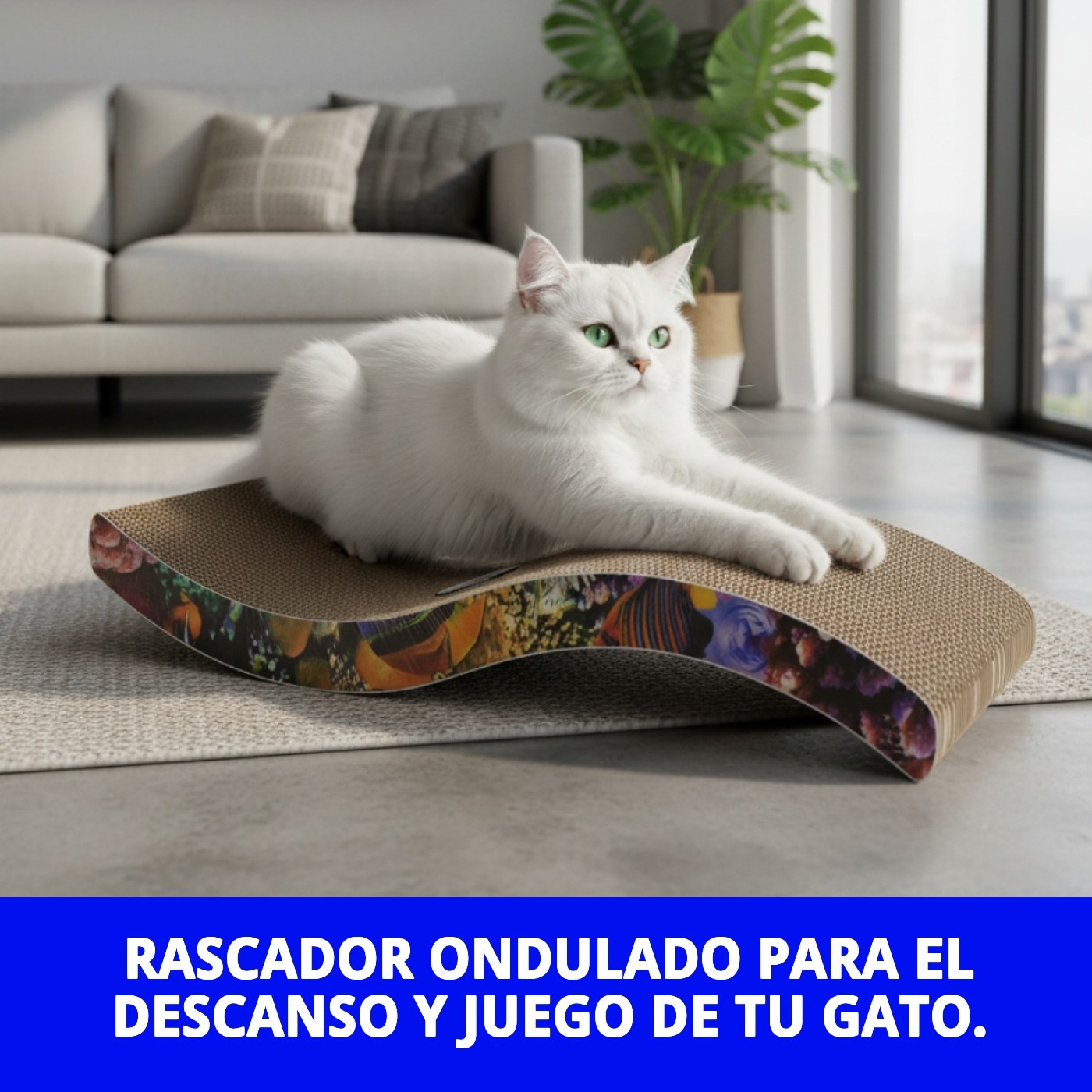 Wellenkratzbrett für Katzen 53x20,5x10 cm - Moly — Foto 2