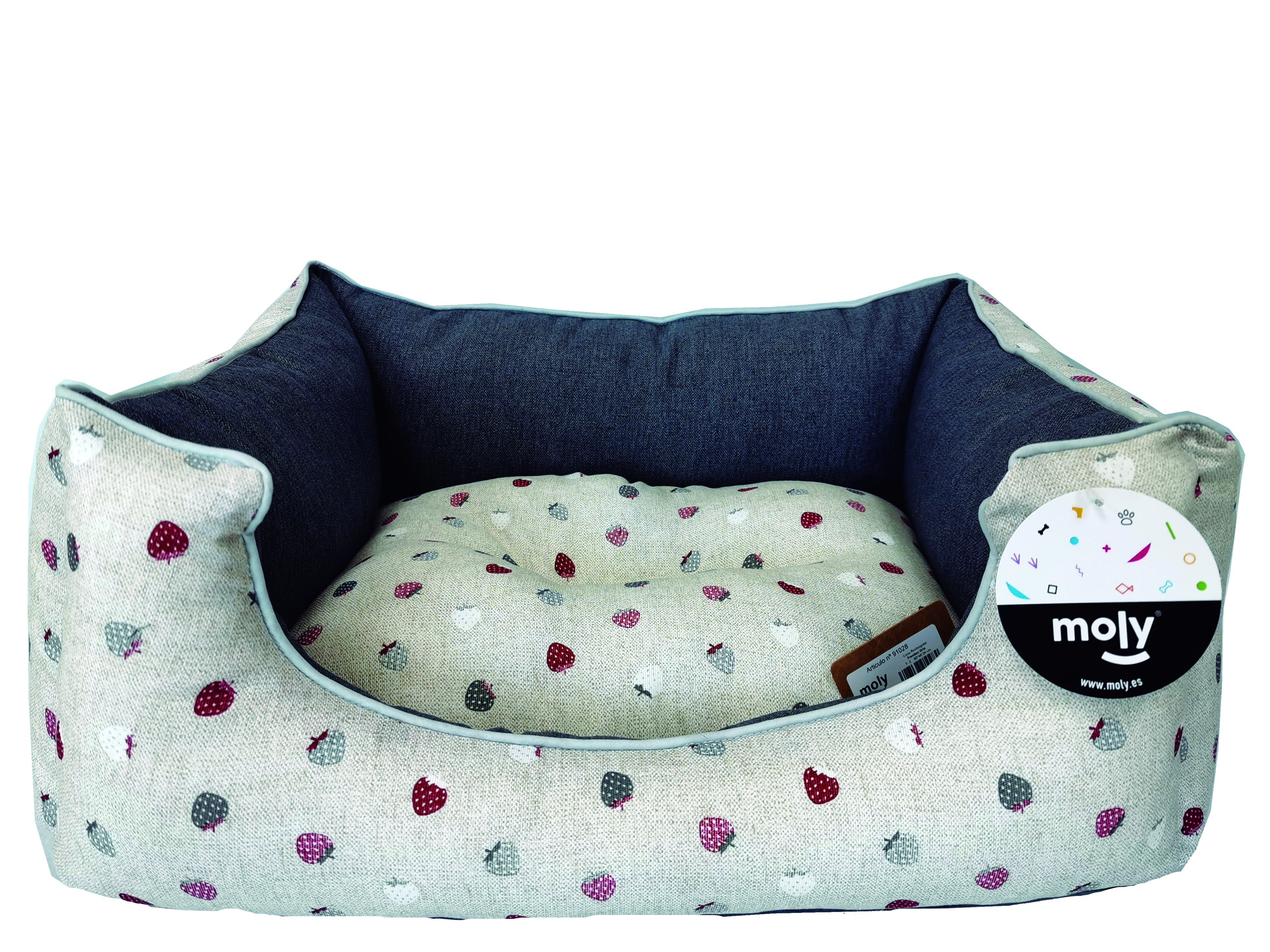 Rechteckiges Kissen Erdbeeren Grau T-2 60x48x24 — Foto 2