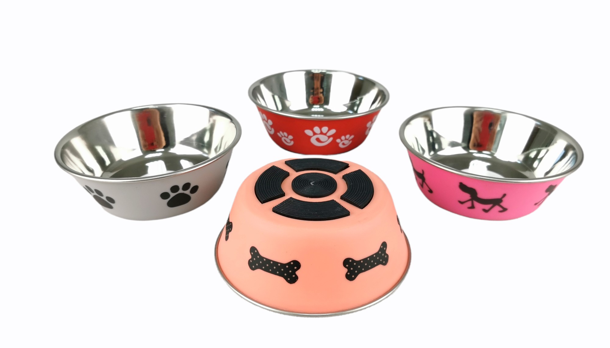 Edelstahlnapf antirutsch Draw 14,5 cm für Hunde