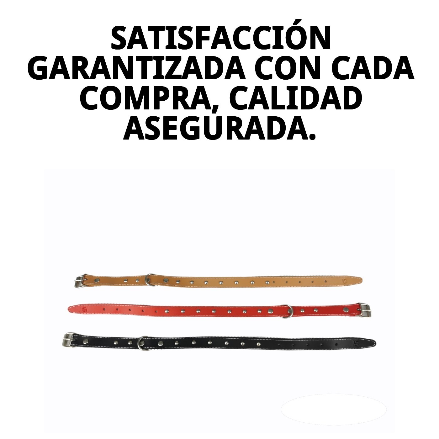Glatter Lederhalsband mit Zubehör - 45 cm — Foto 7
