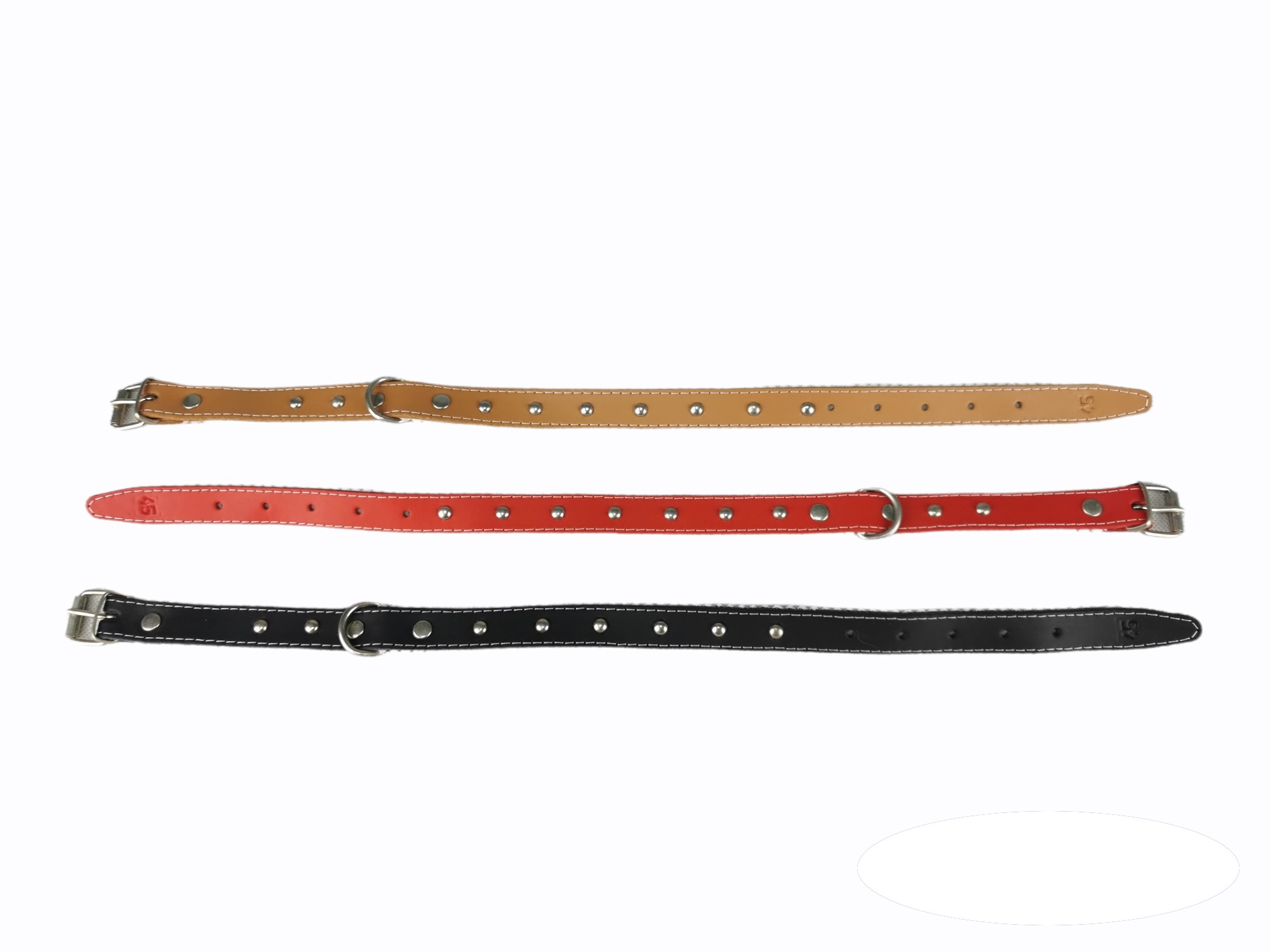 Glatter Lederhalsband mit Zubehör - 45 cm — Foto 2