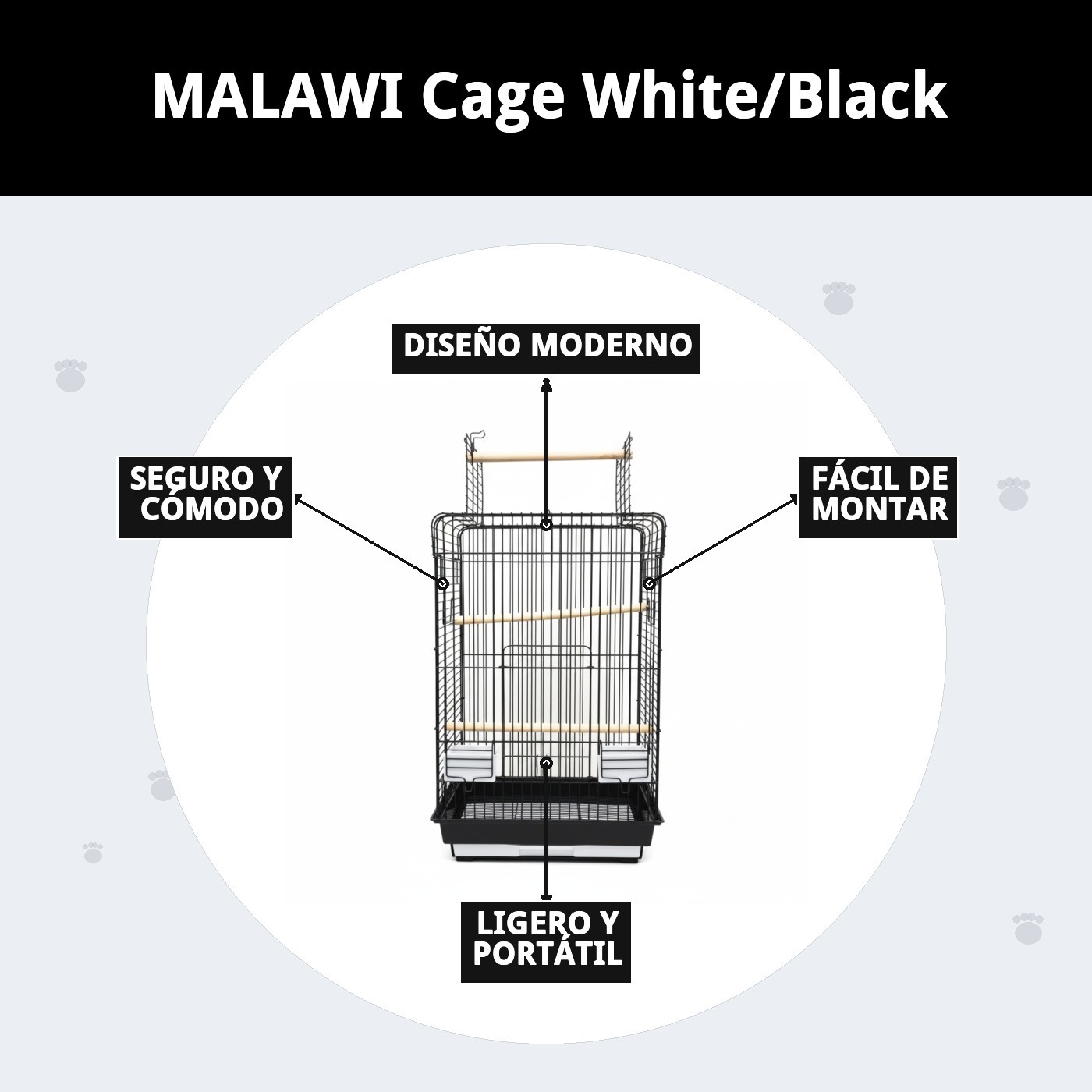 Malawi Käfig Weiß/Schwarz — Foto 8