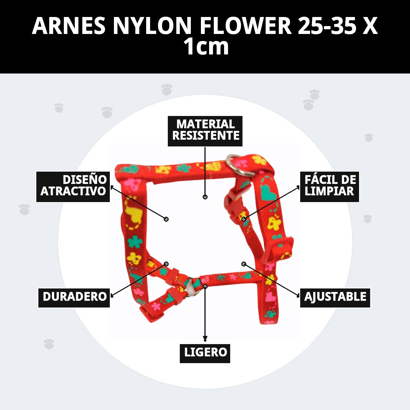 Nylon-Geschirr Blumen 25-35 x 1 cm — Foto 7
