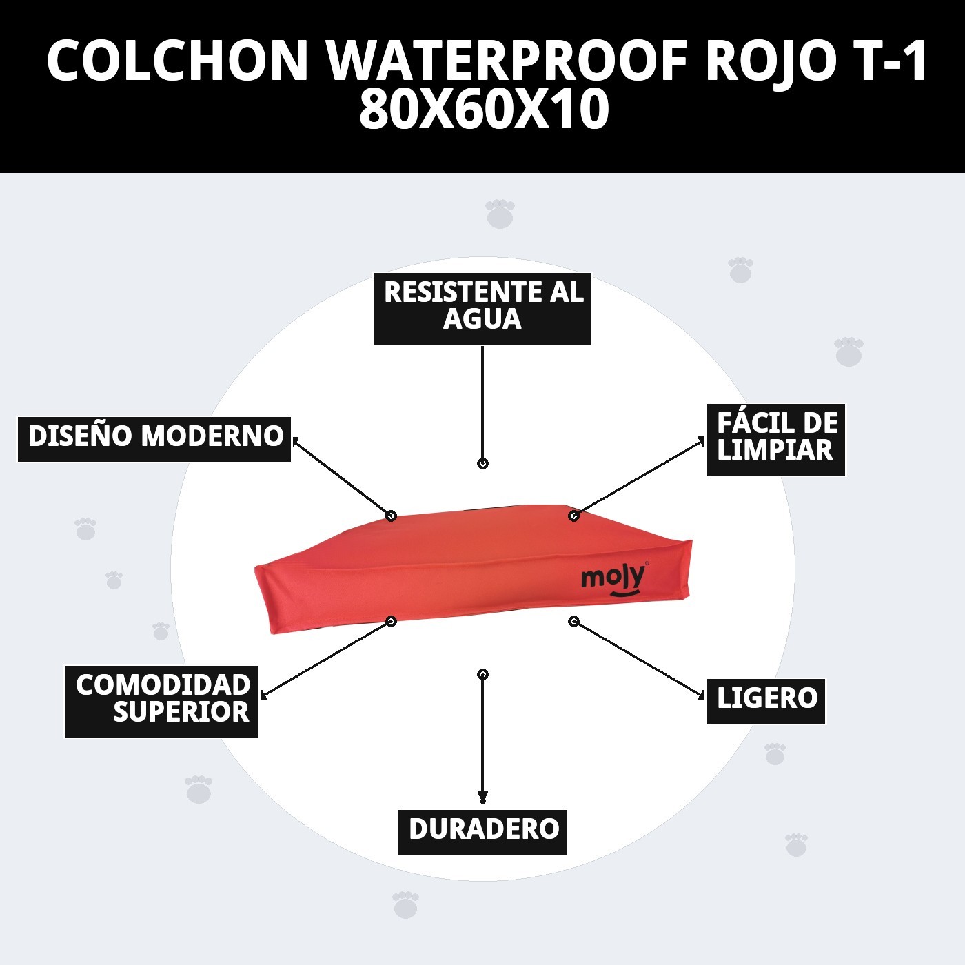 Wasserdichter Matratze rot T-1 80x60x10 — Foto 8