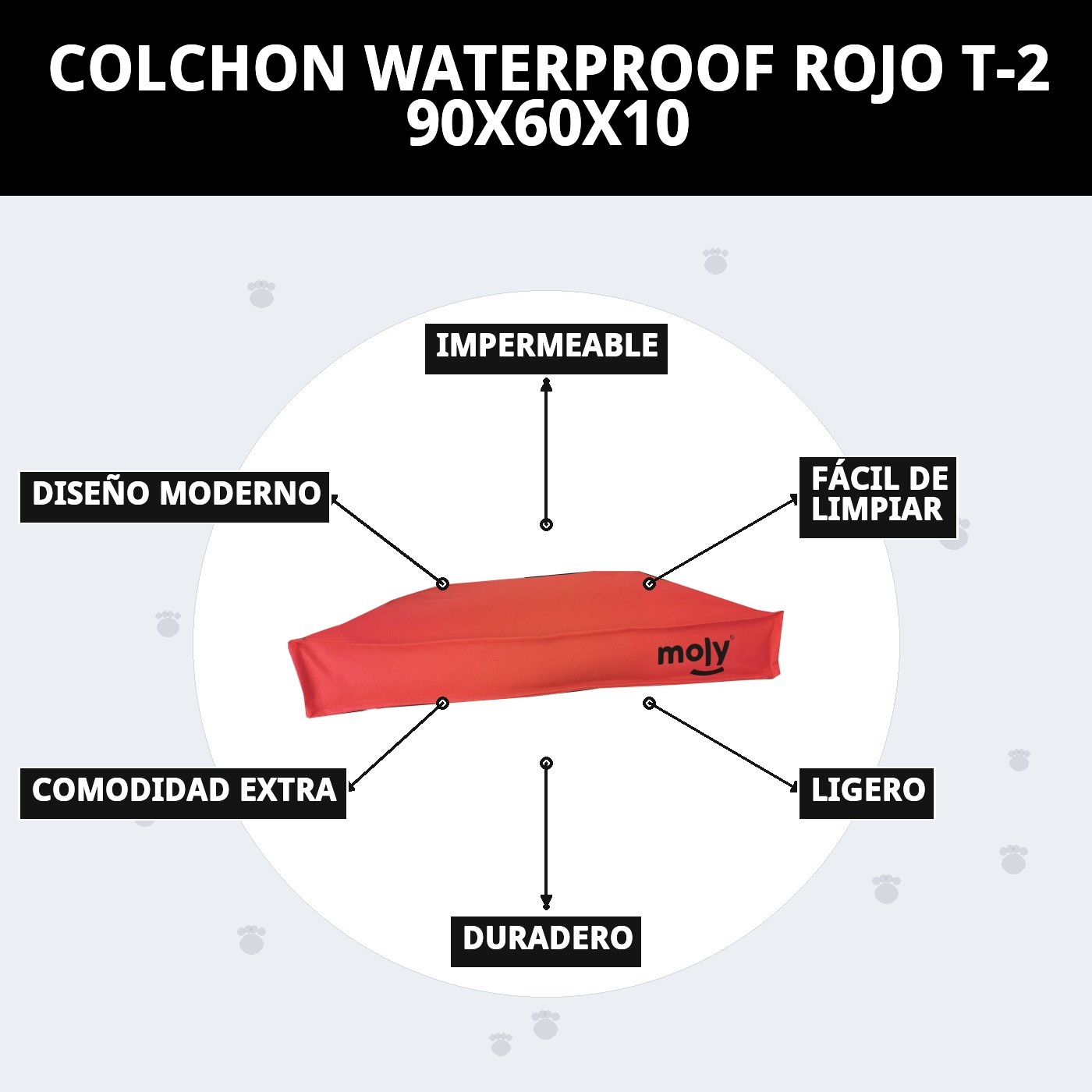 Wasserdichter roter Matratze T-2 90x60x10 — Foto 8