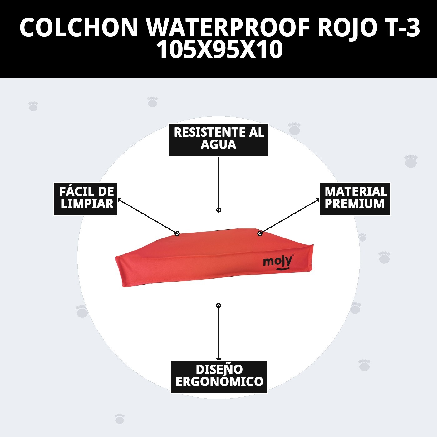 Wasserdichter roter Matratze T-3 105X95X10 — Foto 8