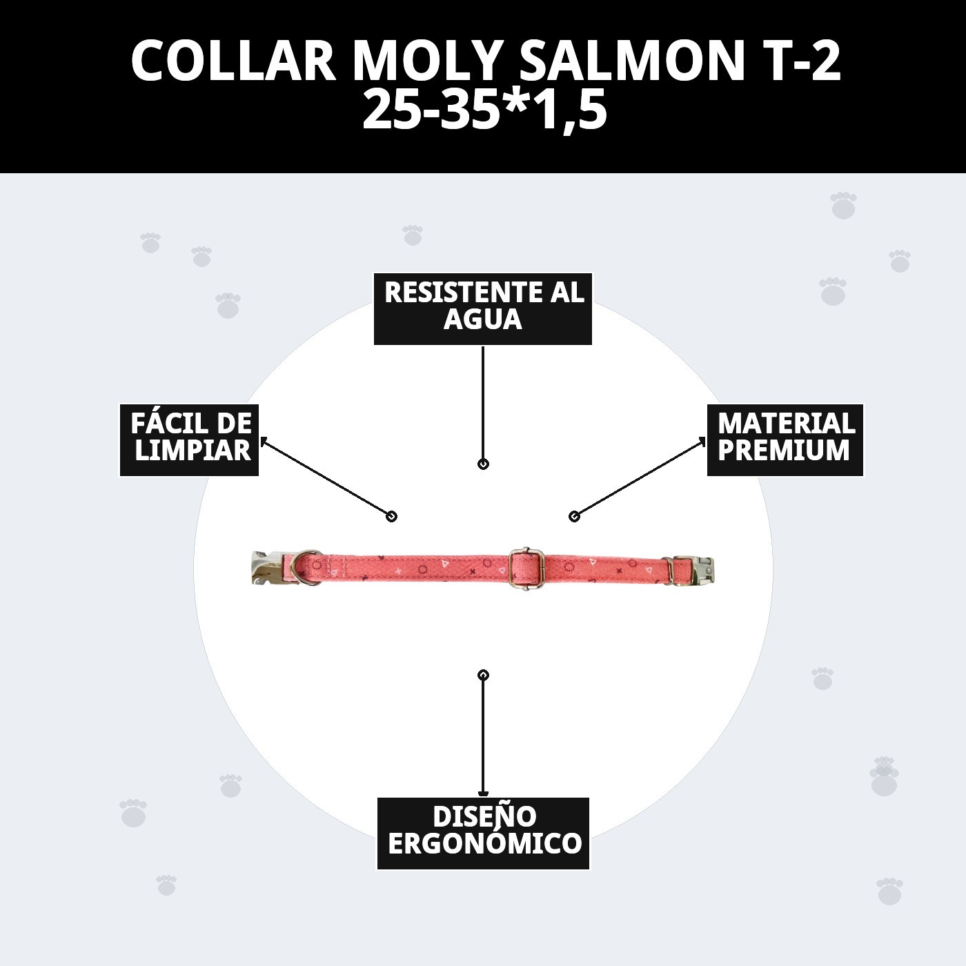 Halsband Moly Lachs T-2 25-35*1,5 — Foto 8