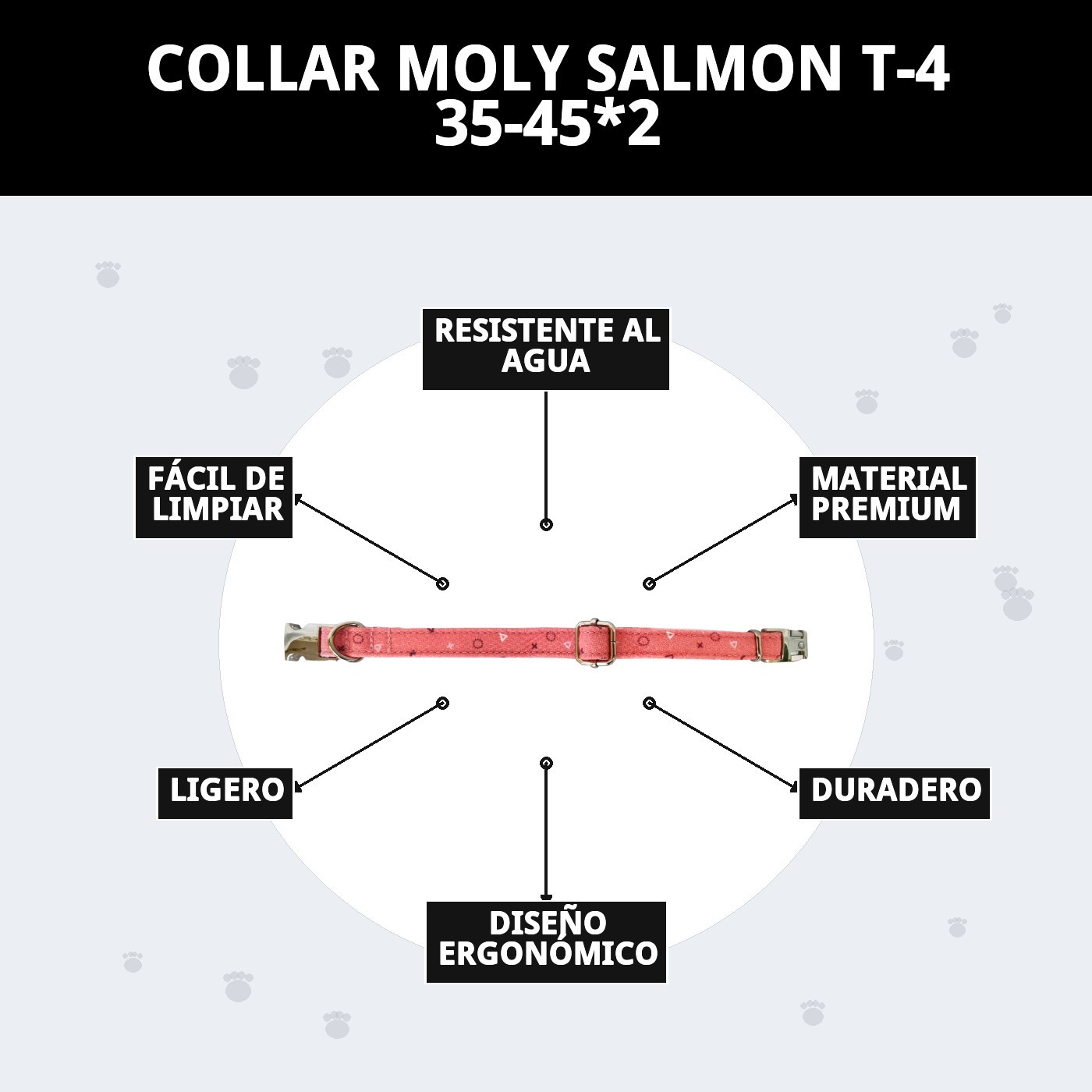 Halsband Moly Lachs T-4 35-45*2 — Foto 8