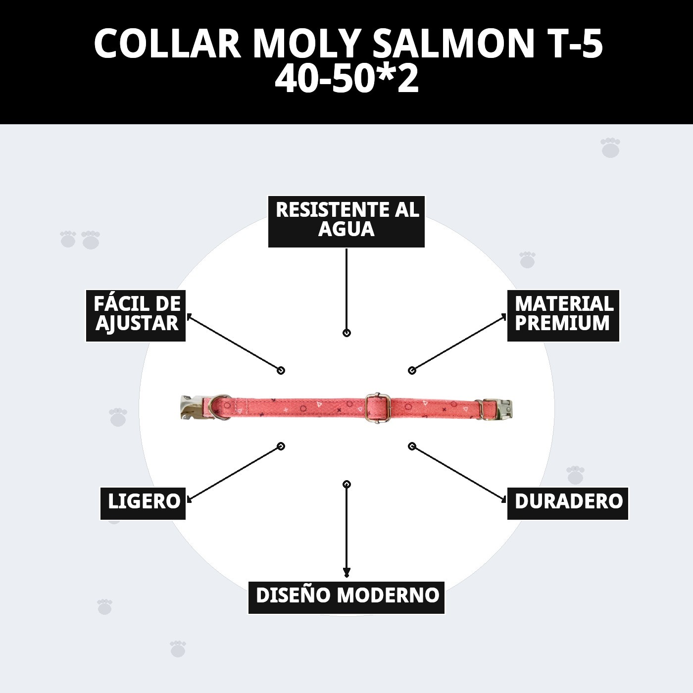 Halsband Moly Lachs T-5 40-50*2 — Foto 8