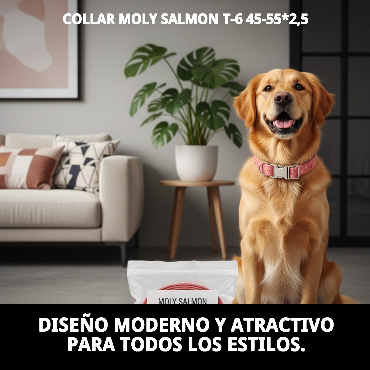 Halsband Moly Lachs T-6 45-55*2,5 — Foto 6