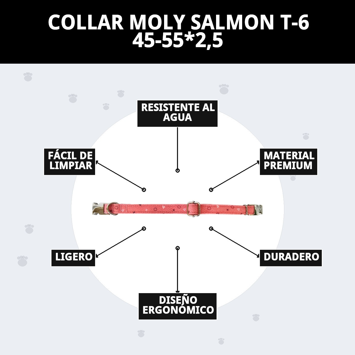 Halsband Moly Lachs T-6 45-55*2,5 — Foto 8