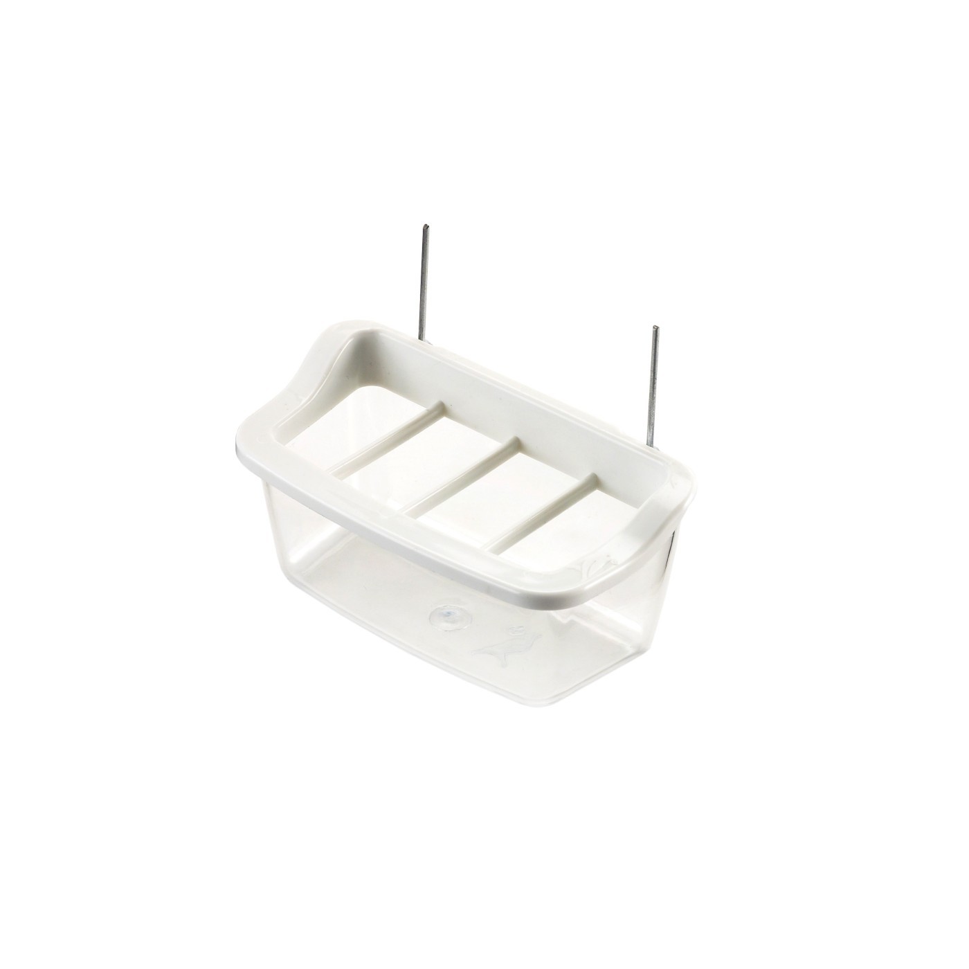 Transparente Futterstelle für Vögel mit Metallhaken 11 cm