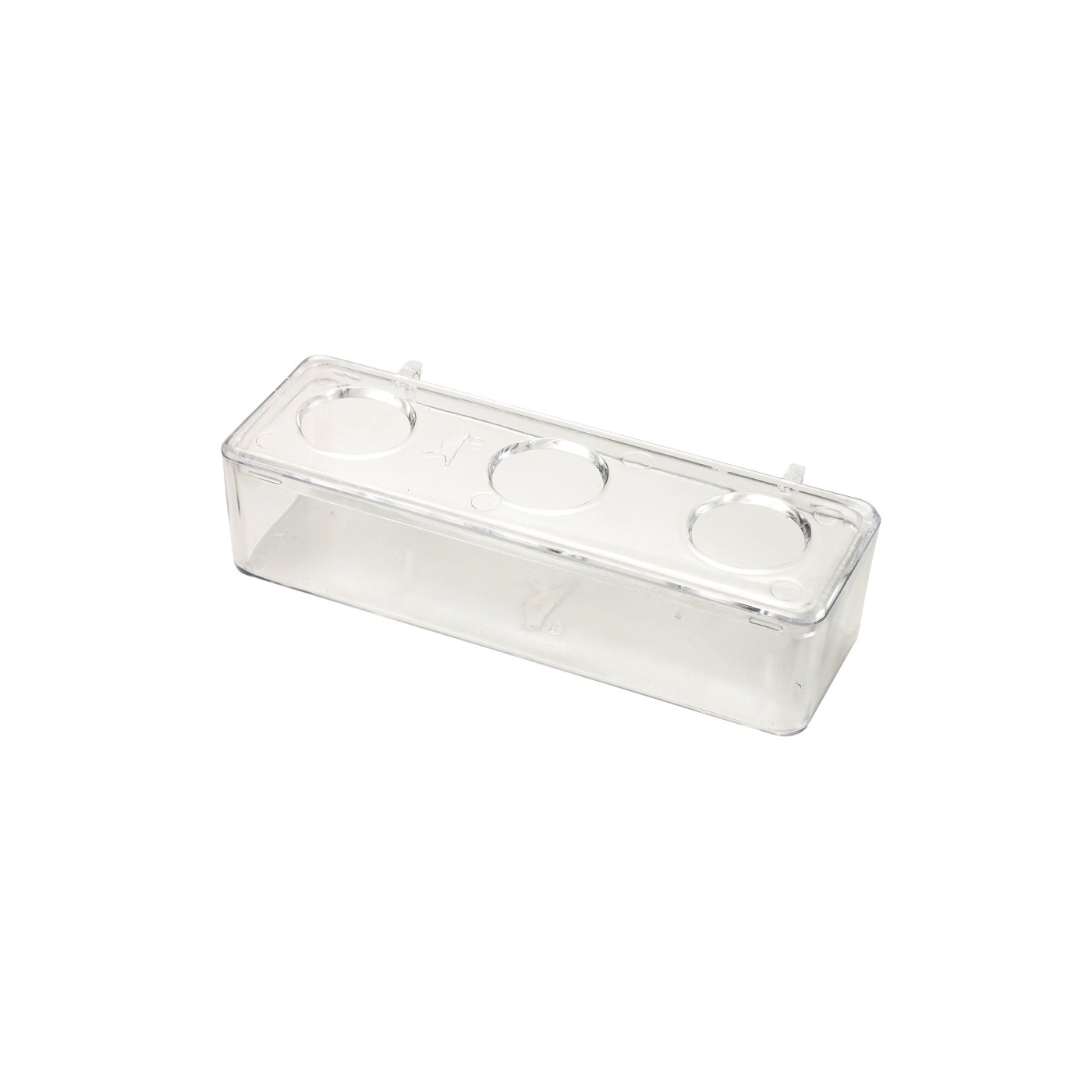 Universelle Anti-Abfall Futterstelle mit Gitter 20 cm professionell 3 Fächer 18 cm