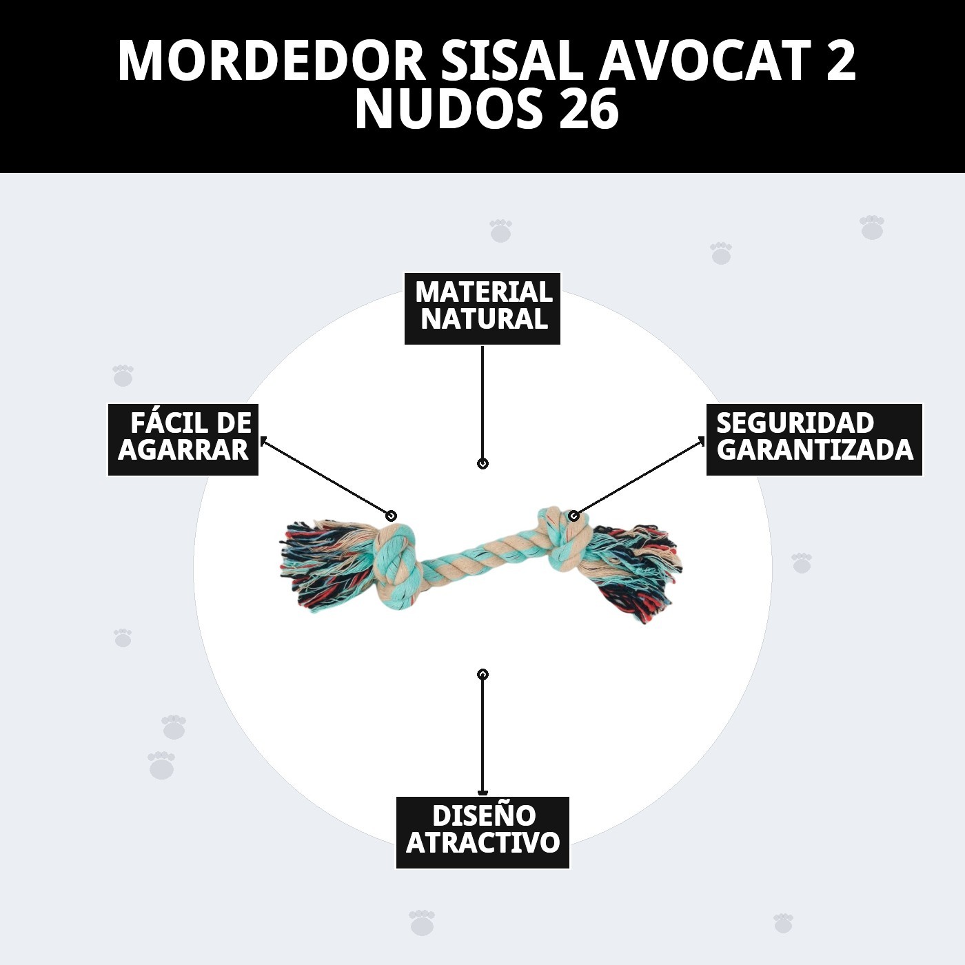 Sisal-Beißspielzeug Avocado 2 Knoten 26 cm — Foto 8