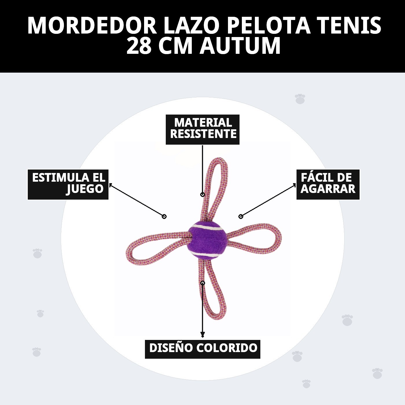 Seil-Mordeur mit Tennisball 28 cm Herbst — Foto 8