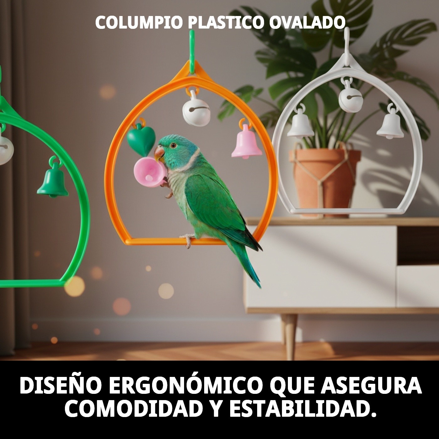 Plastikschaukel mit Glöckchen für Vogelkäfige Moly — Foto 7