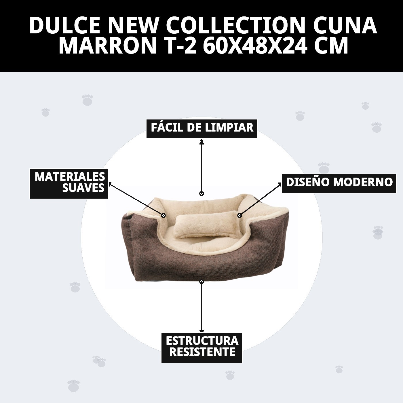 Dulce Bett Kollektion Braun T-2 für Hunde und Katzen — Foto 8
