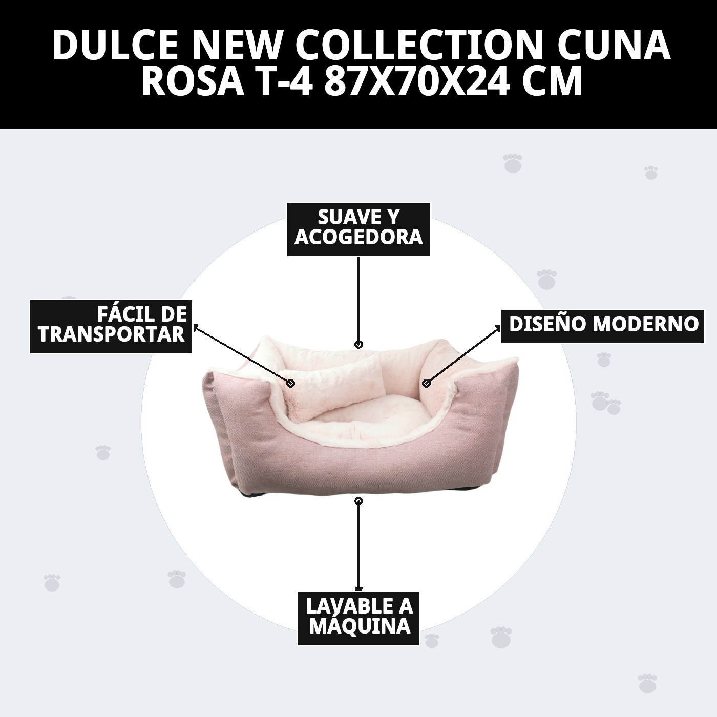 Kissen Doux Neue Kollektion Rosa T-4 87x70x24 cm für Tiere — Foto 8