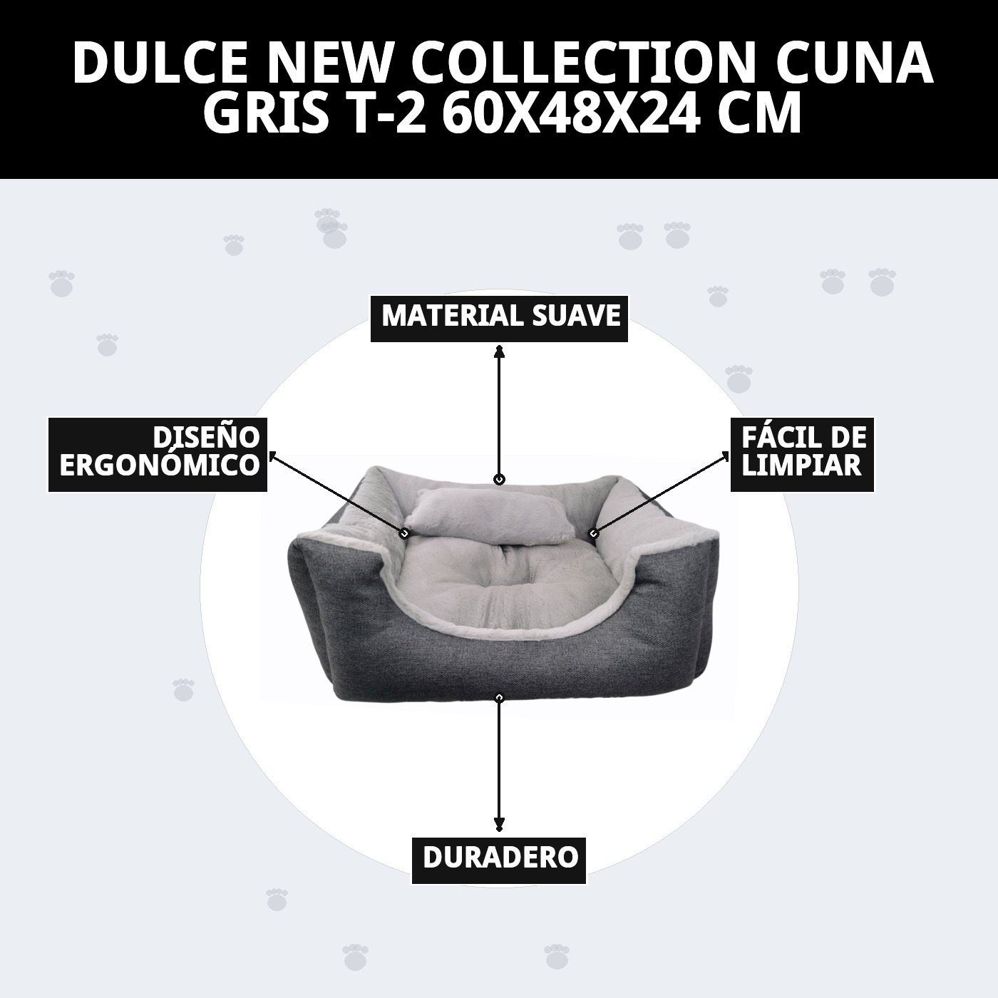 Kissen Douillet DULCE Neue Kollektion Grau T-2 60x48x24 cm — Foto 8