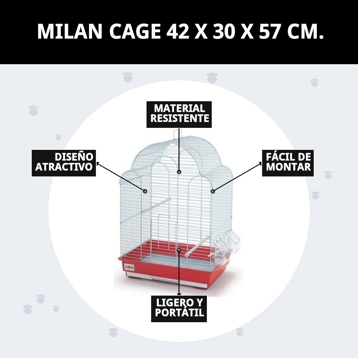 Käfig Milan 42 x 30 x 57 cm — Foto 6