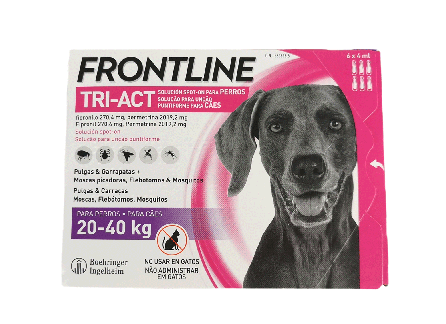 Antiparasitarie Frontline Tri-Act 20-40 kg- 6 Pipetten — Foto 2