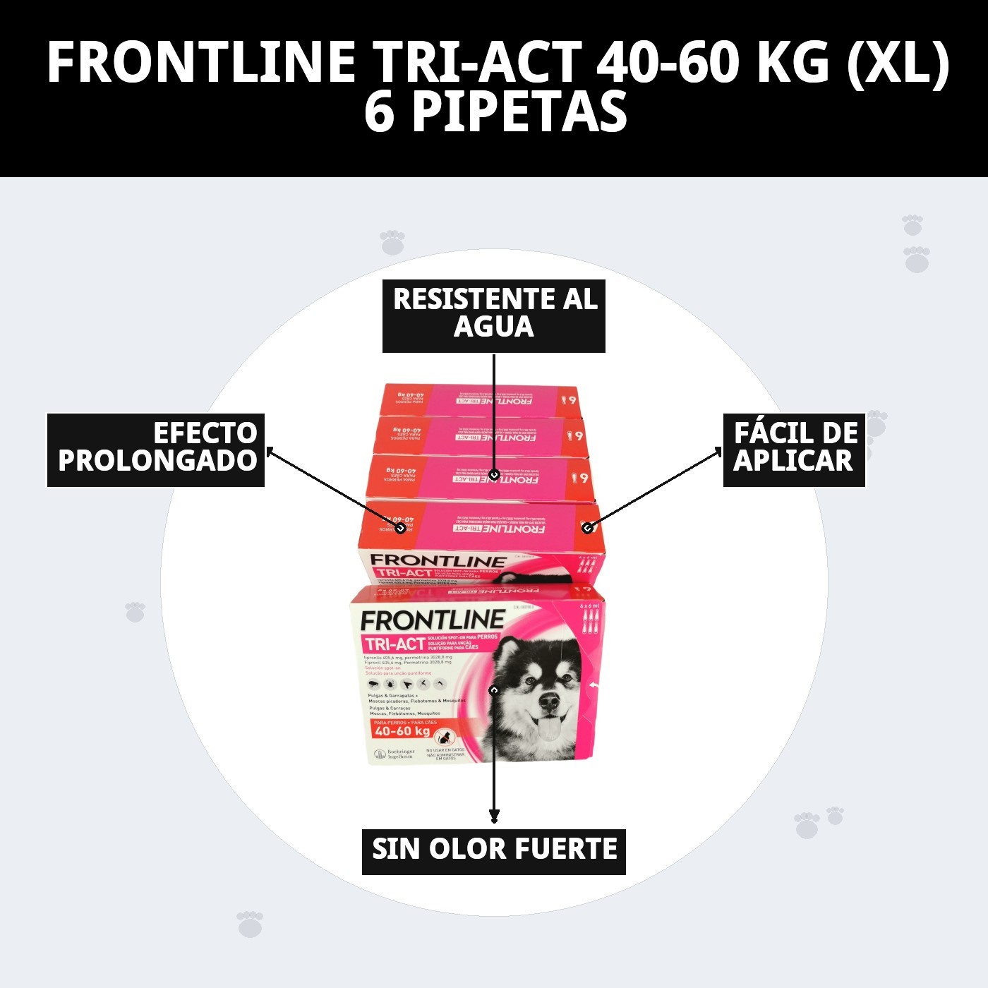 Pipetten antiparasitaires Frontline Tri-Act 40-60 kg-6 Pipetten — Foto 8