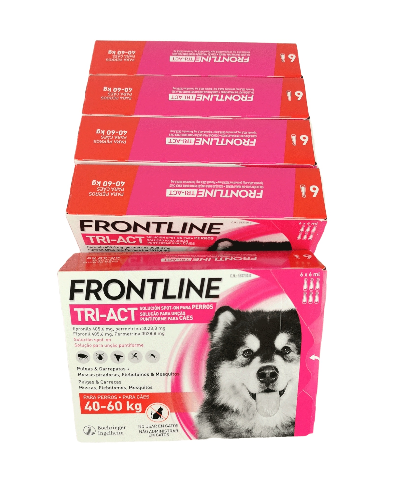 Pipetten antiparasitaires Frontline Tri-Act 40-60 kg-6 Pipetten — Foto 2