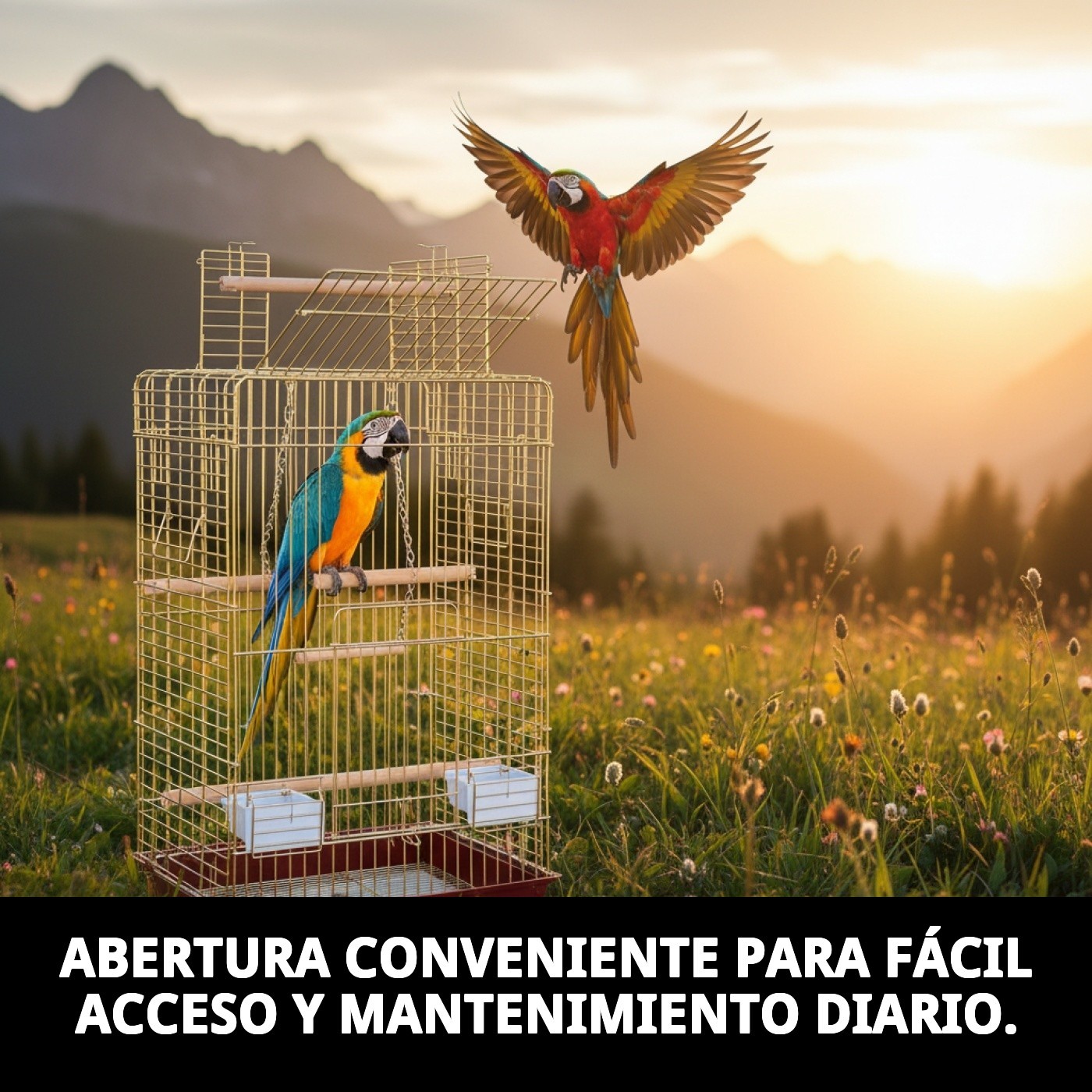 Käfig Malawi gold mit Öffnung 52 x 41 x 78 — Foto 3
