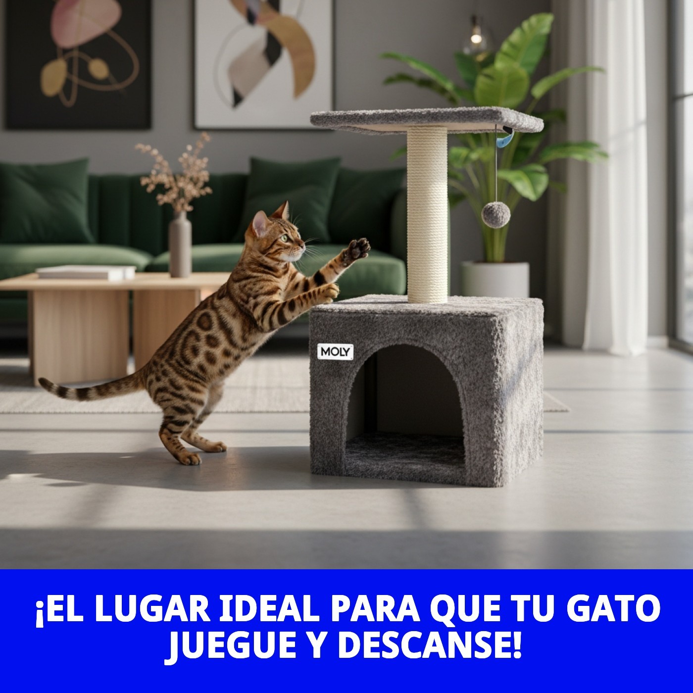 Kratzbaum für Katzen Modell Lissabon 35*35*62 cm — Foto 2
