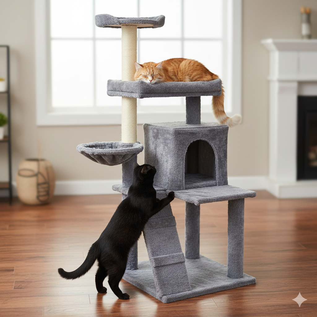 Kratzbaum für Katzen Modell Paris 49x49x132 cm — Foto 2