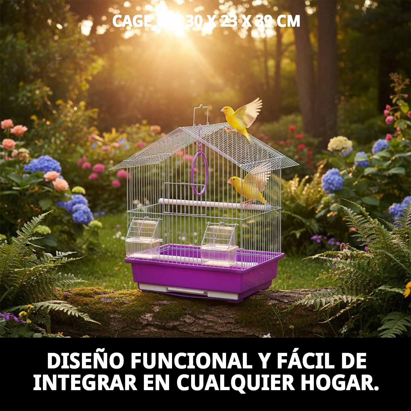 Käfig für Vögel N.2 30X23X39 cm — Foto 4