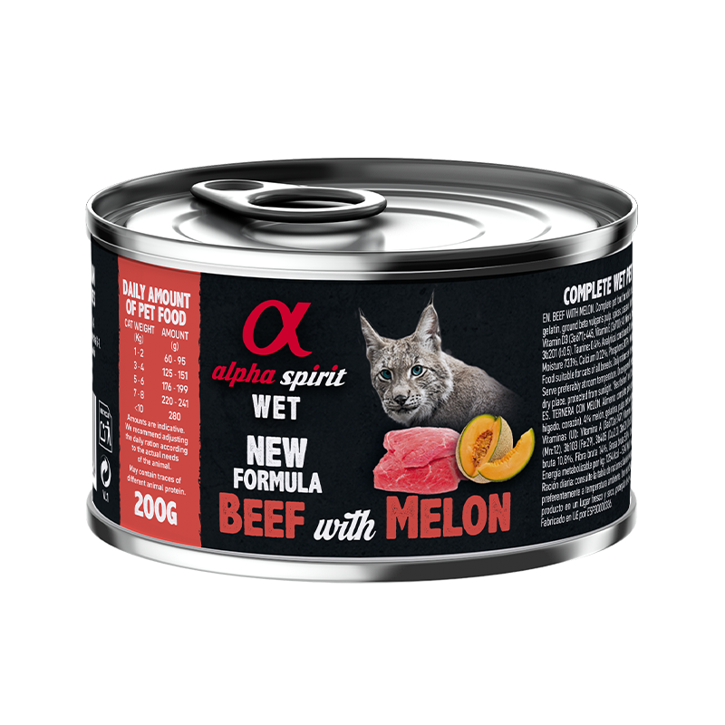 Pastete Alpha Spirit aus Rind und Melone für Katzen