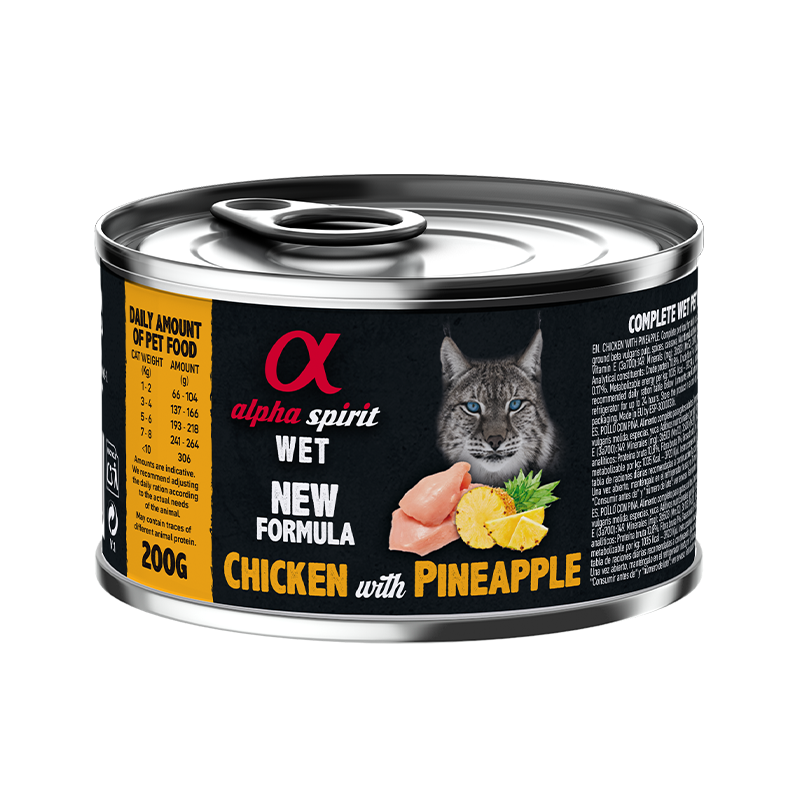 Pastete für Katzen Alpha Spirit mit Huhn und Ananas