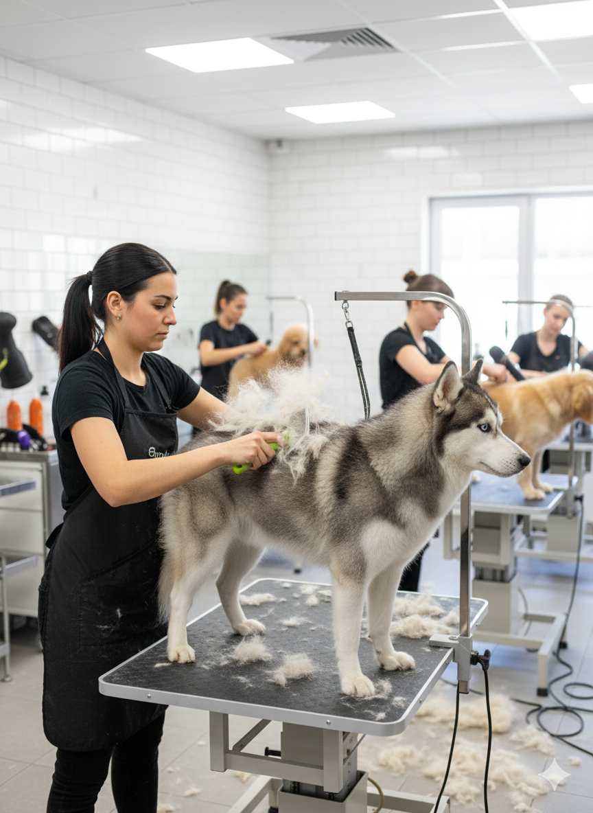 Professionelle Silikonbürste mit therapeutischem Gelgriff – Sanftes und ziehfreies Bürsten für mittelgroße und kleine Hunde — Foto 2