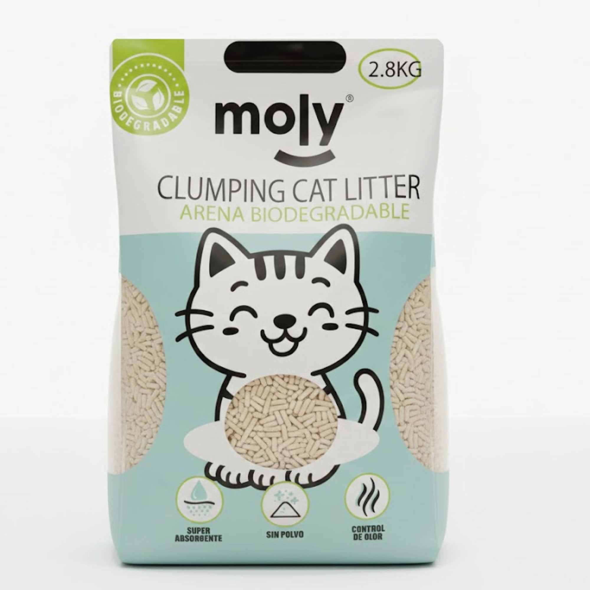 Biologische Tofu-Streu Moly 2,8 kg