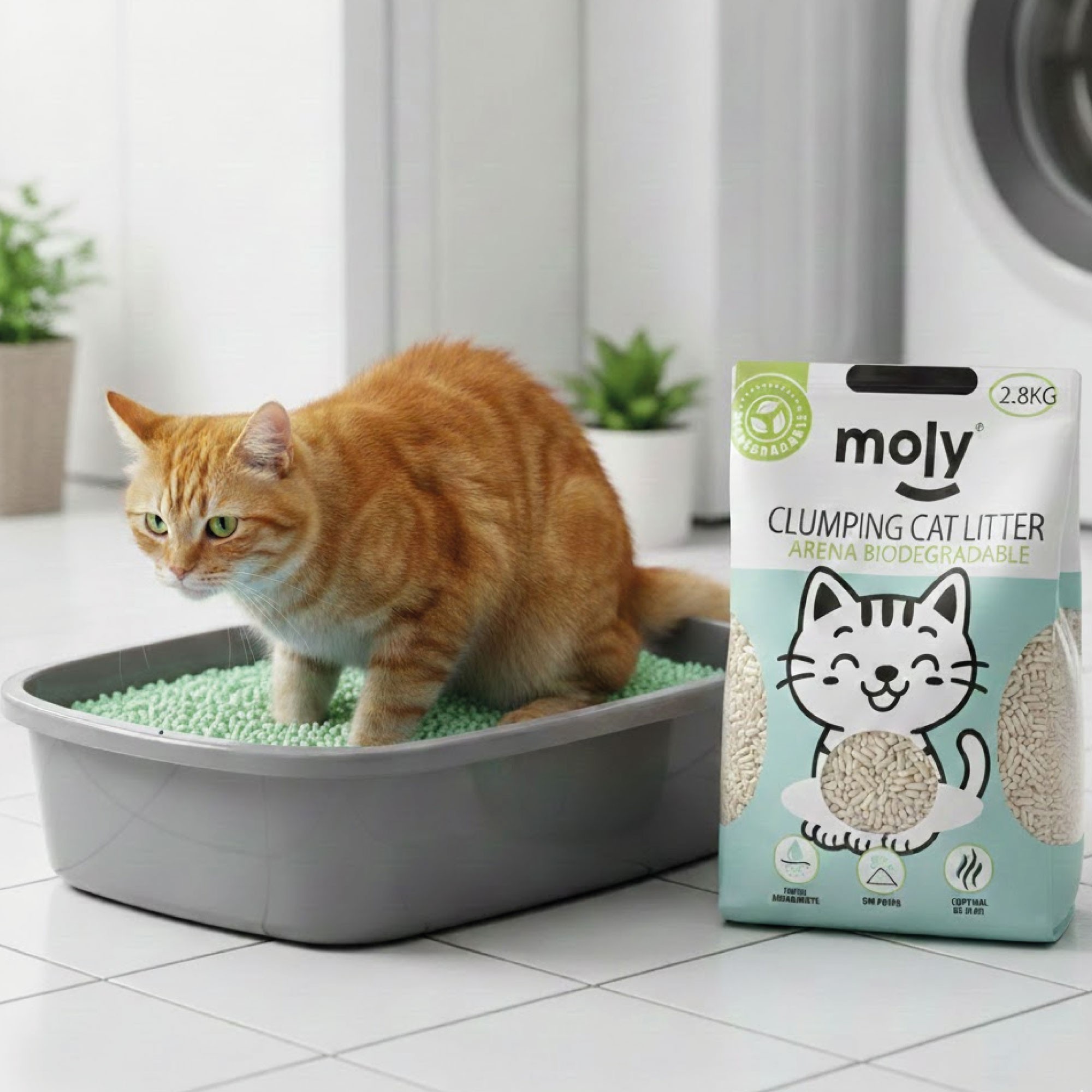 Biologische Tofu-Streu Moly 2,8 kg — Foto 2