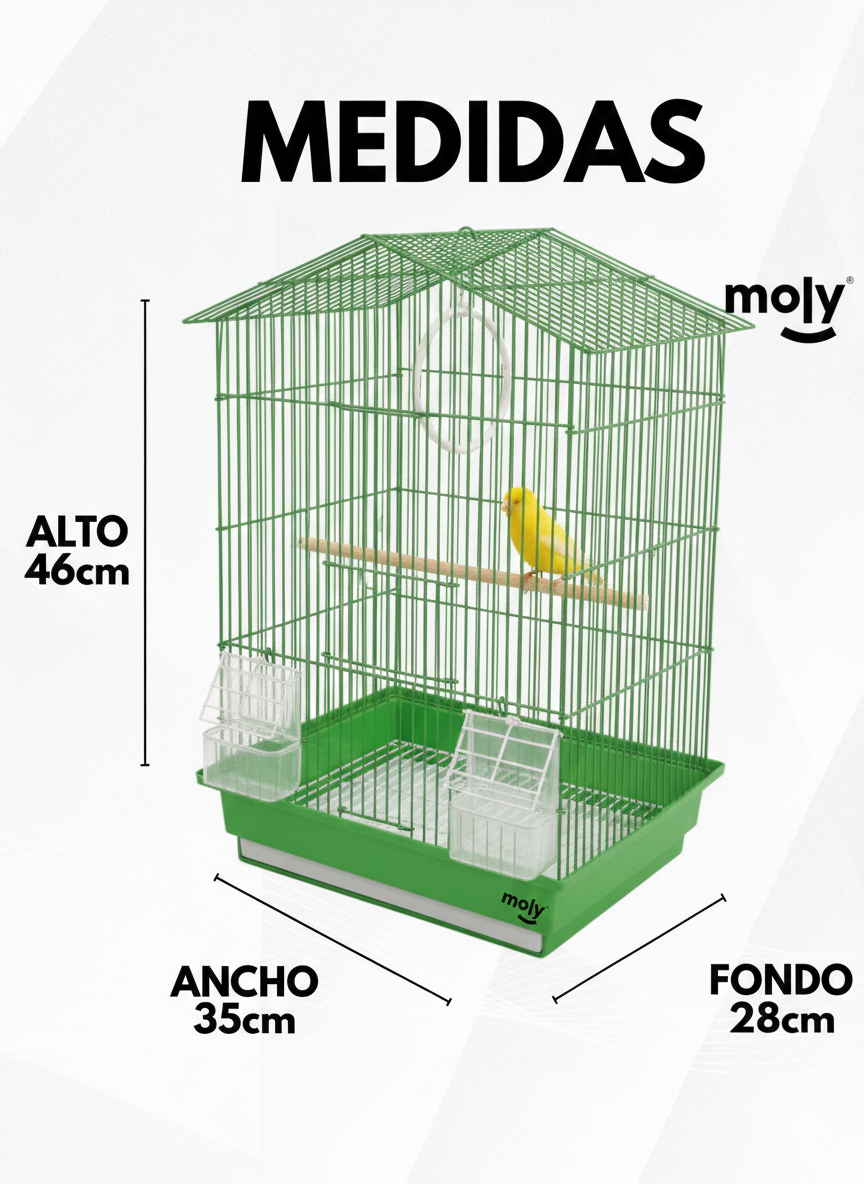 Käfig für kleine Vögel N.7 35x28x46 cm mit Zubehör und herausnehmbarem Boden — Foto 5