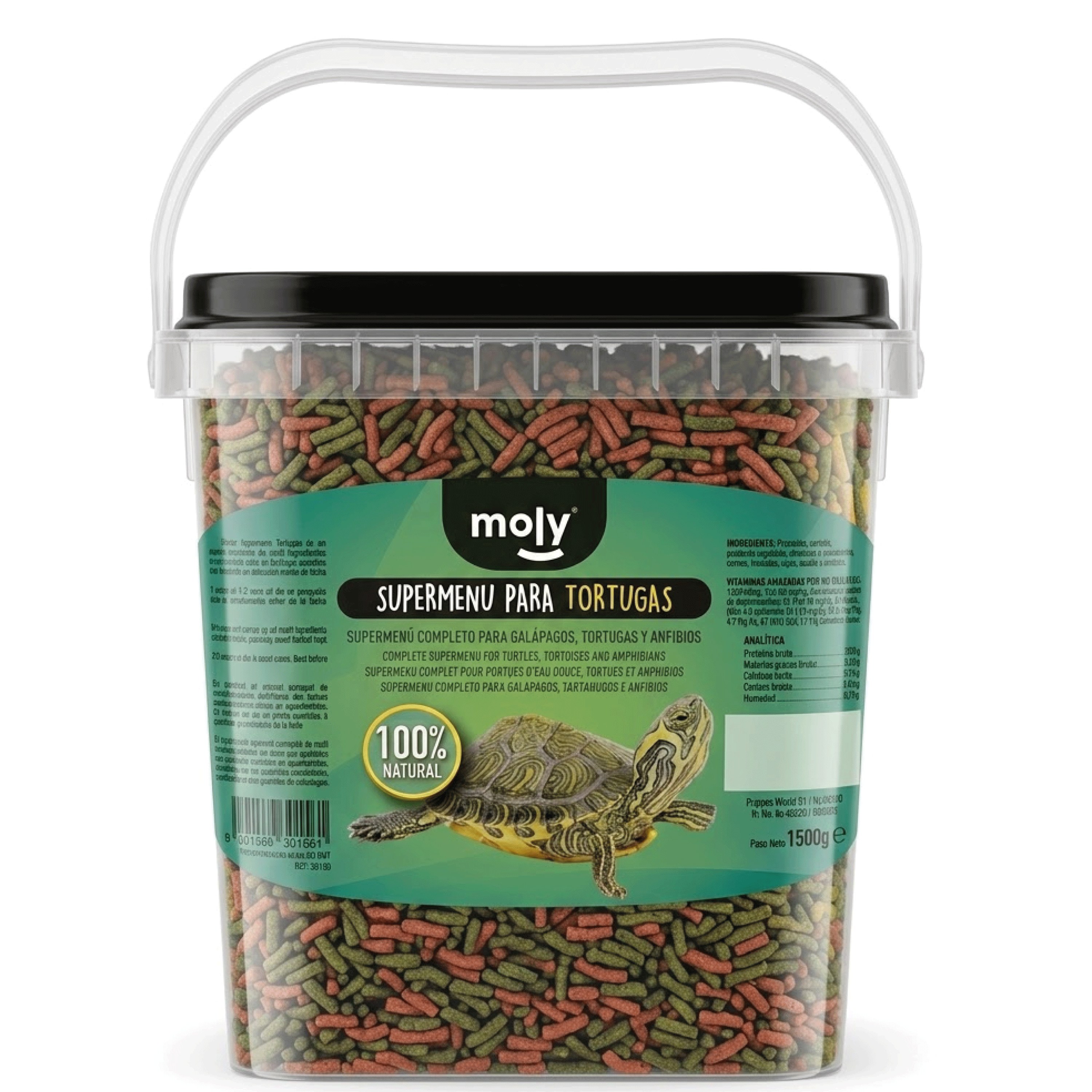 Turtle Sticks Moly - Futter für Aquatische Schildkröten 1,5 kg
