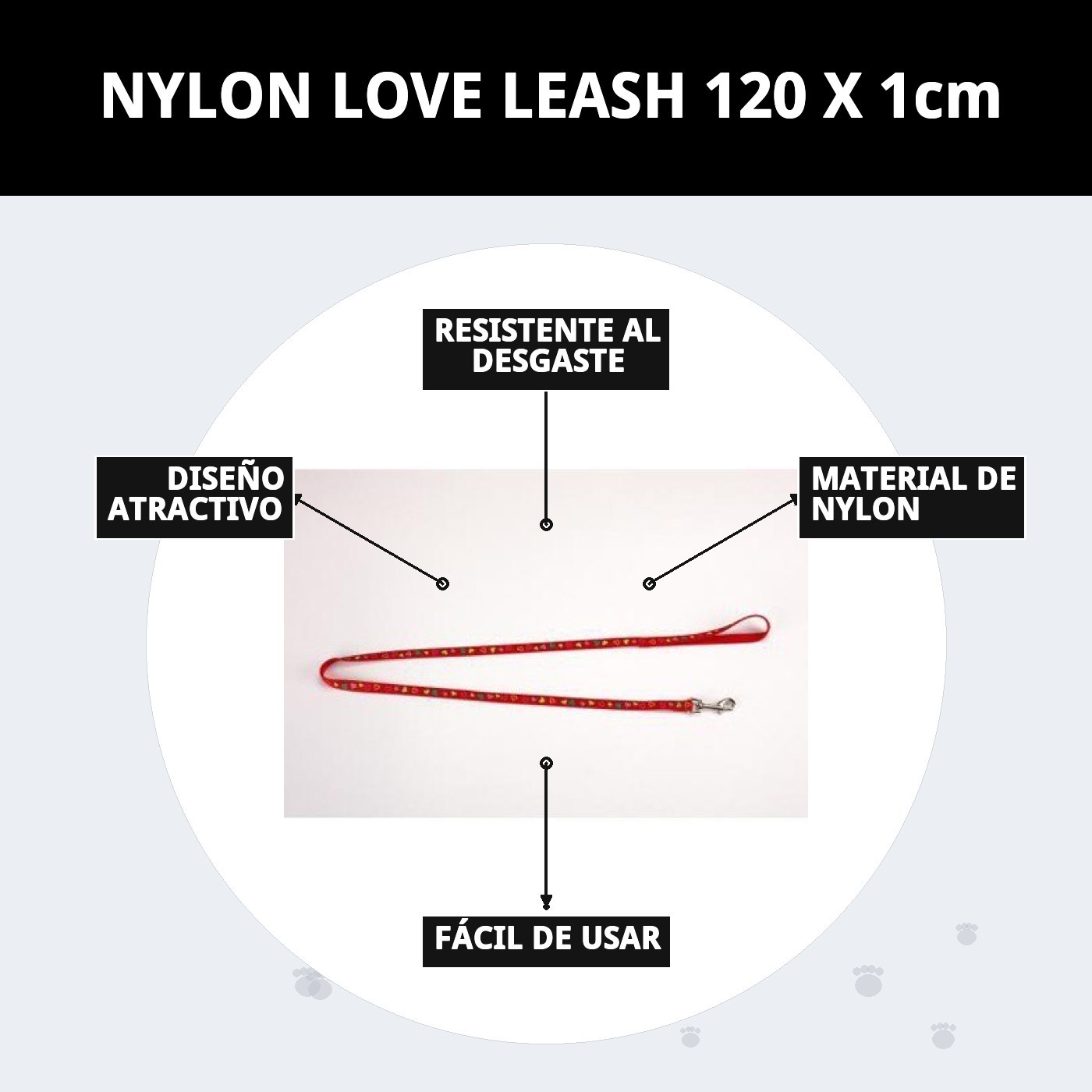 Nylon-Leine Love 120 x 1 cm — Foto 10