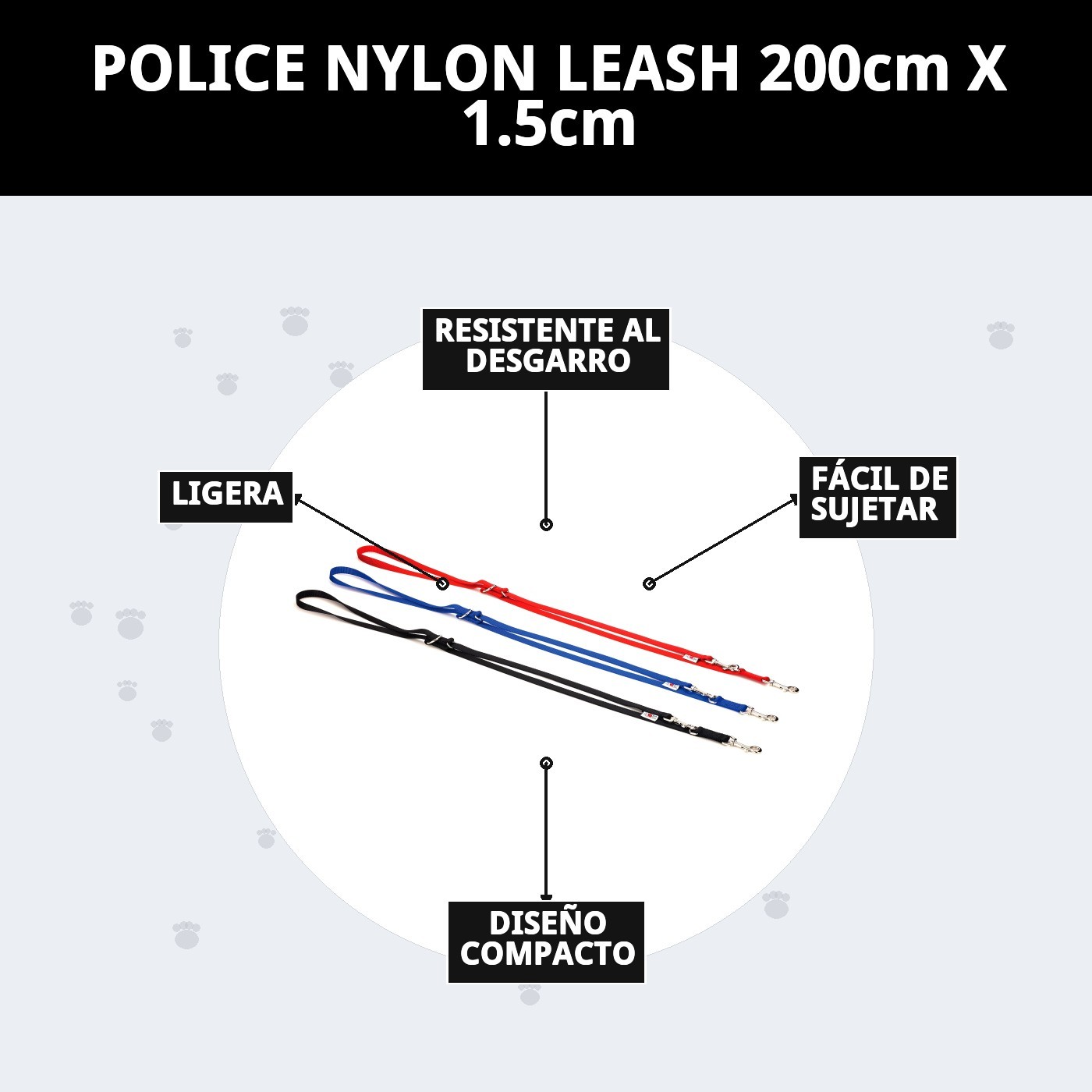 Nylon-Leine 200cm x 1,5cm — Foto 7