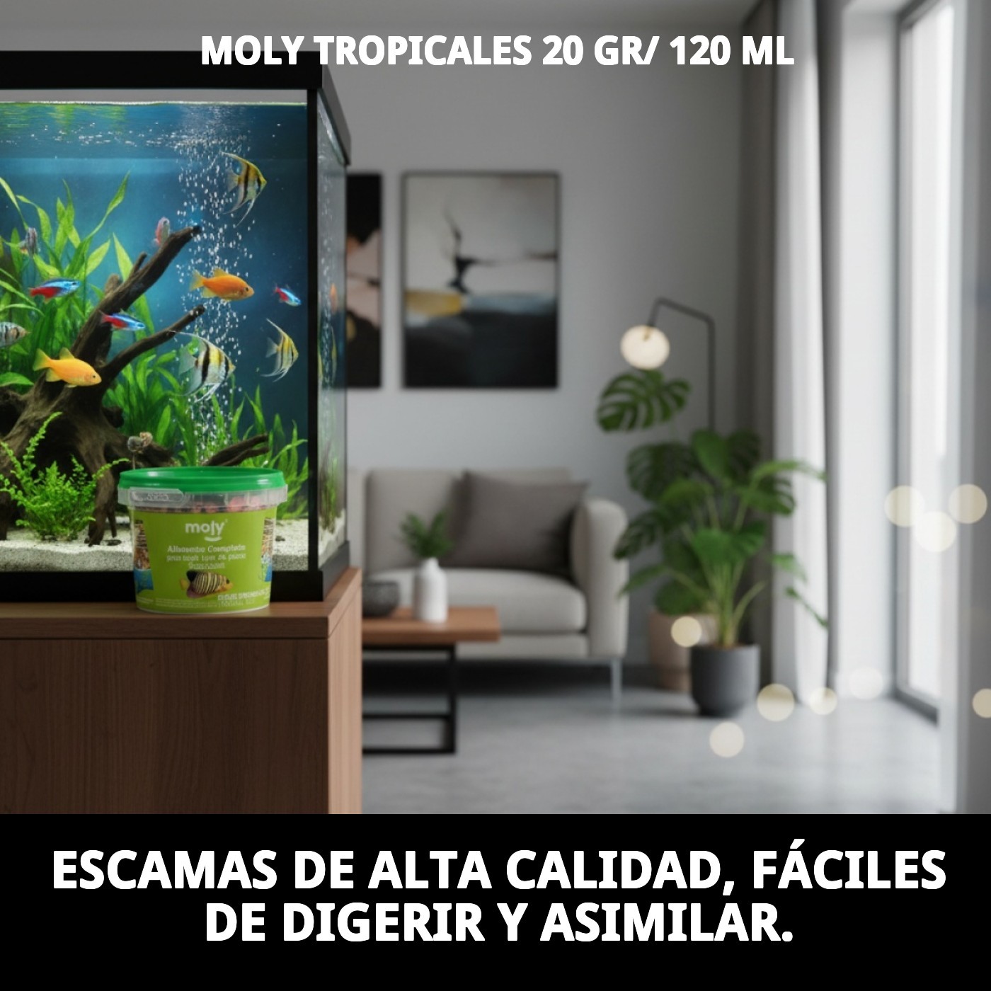Aliment complet en flocons Moly für tropische Fische - 20 g/120 ml — Foto 7