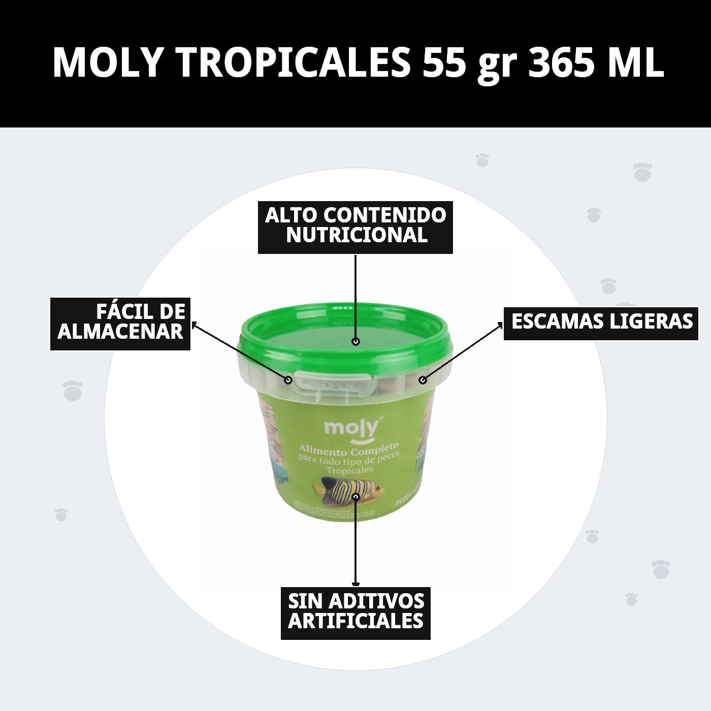Aliment komplett in Flocken Moly für tropische Fische 55 g / 365 ML — Foto 9