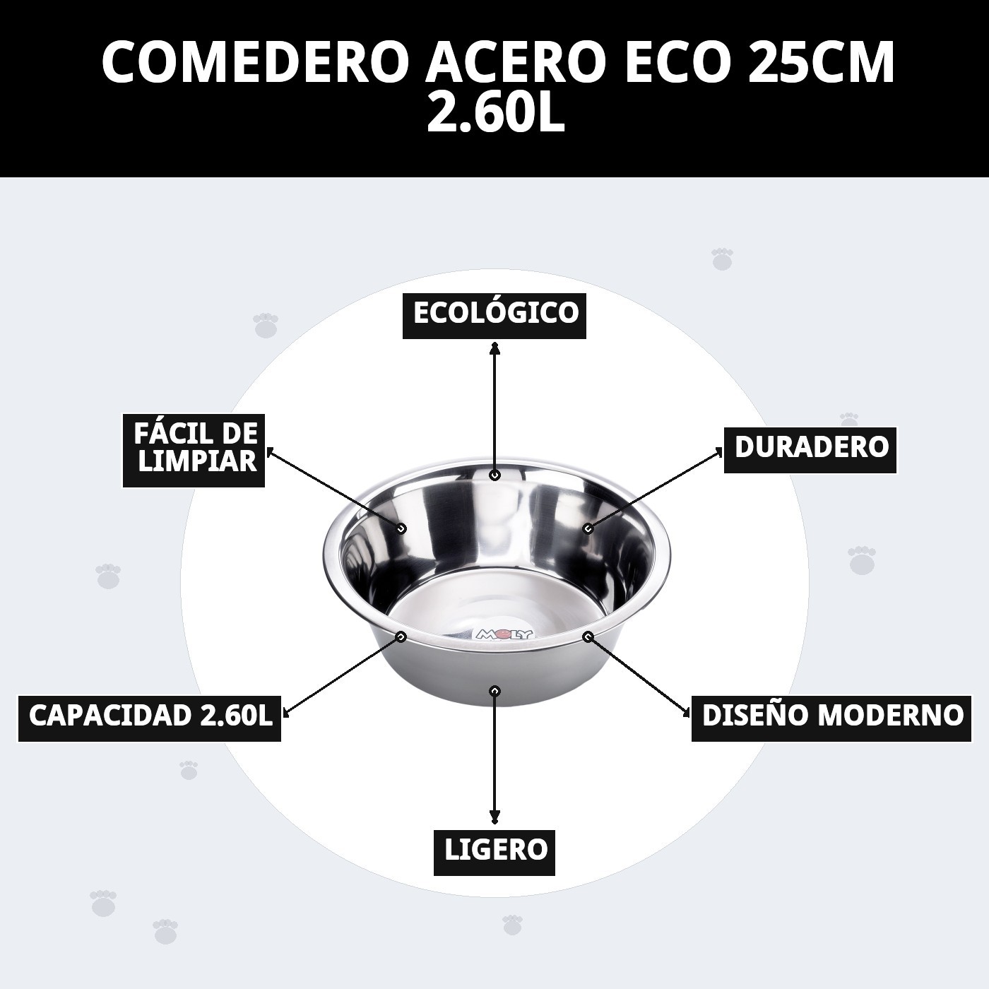 Moly Eco-Stahl-Schüssel 25 cm - 2,60 L — Foto 9