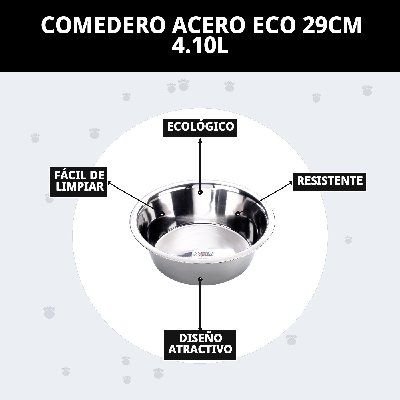 Moly Eco-Stahl-Schüssel 29 cm - 4,10 L — Foto 9