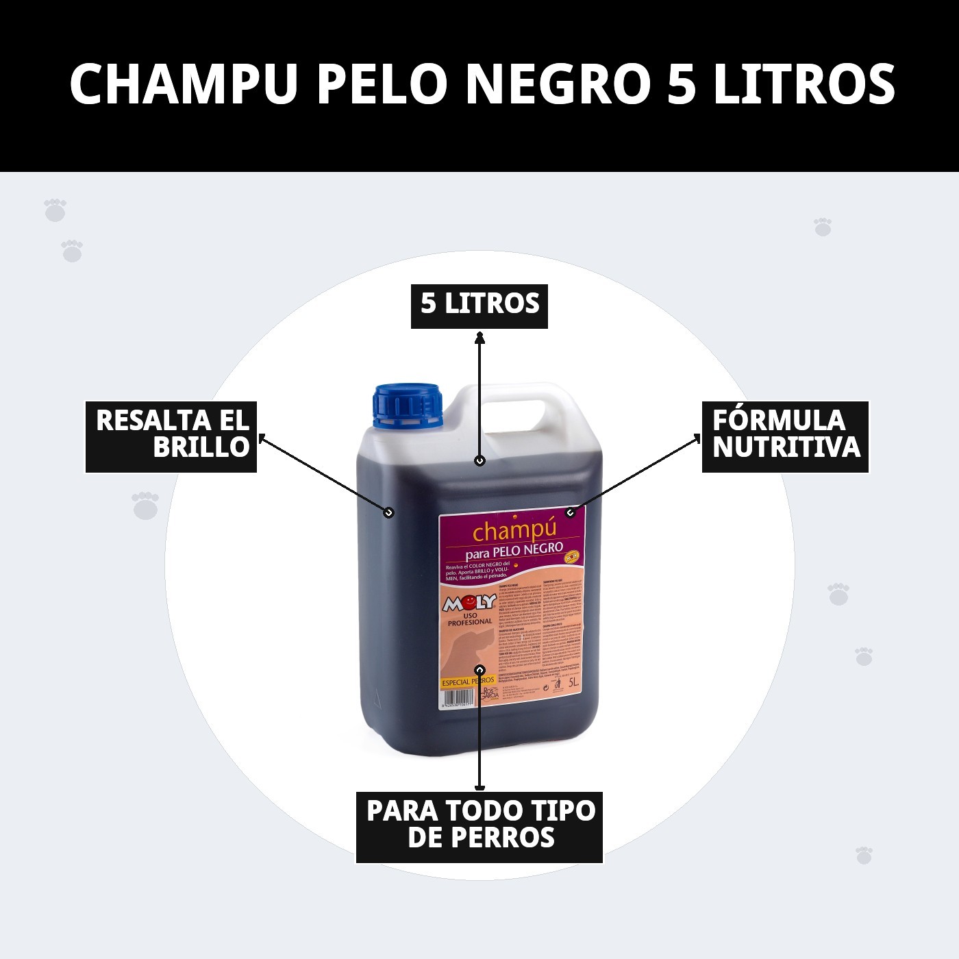 Shampoo für Hunde mit schwarzem Fell 5L — Foto 8
