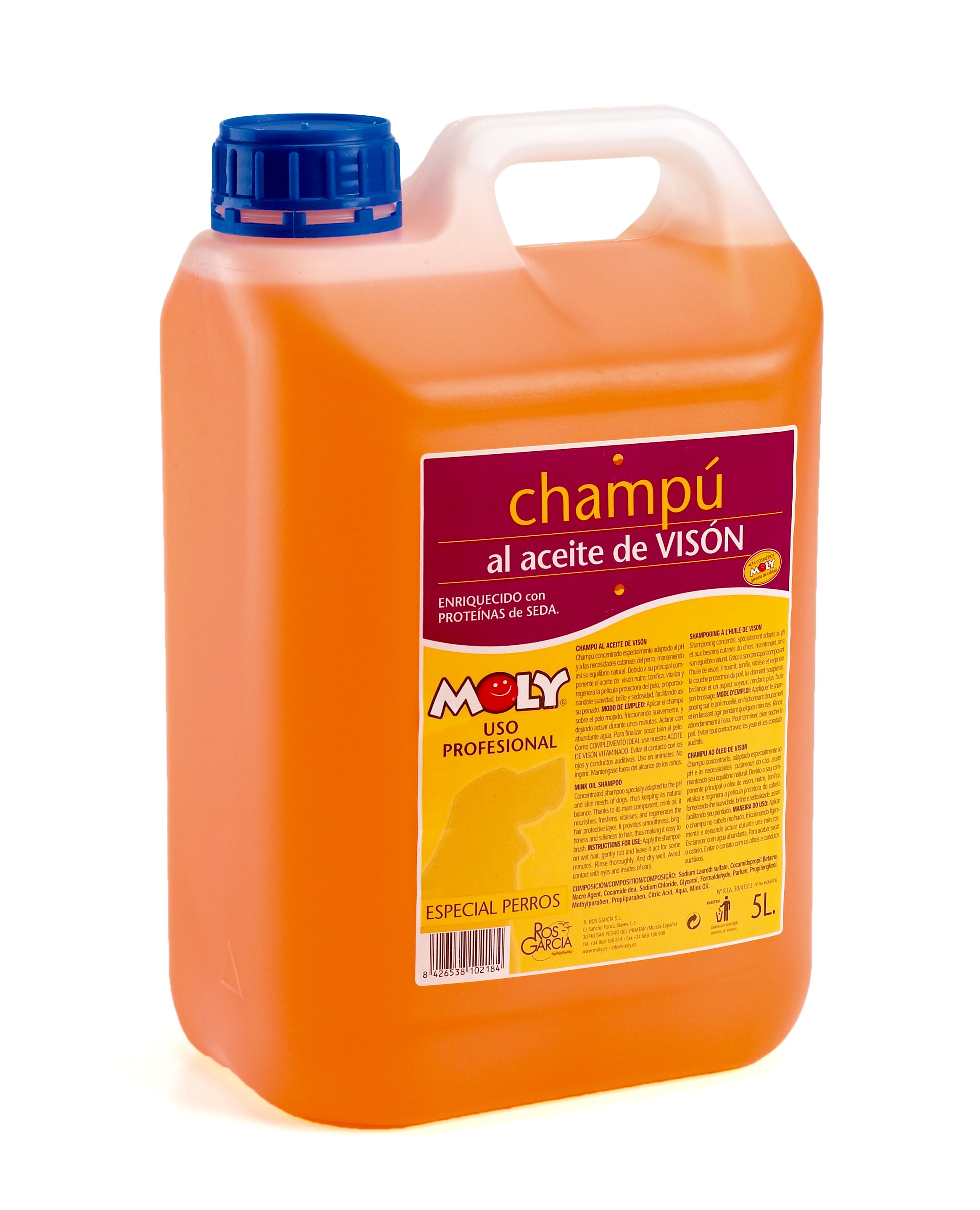 Moly Shampoo mit Nerzöl 5L für Yorkshire