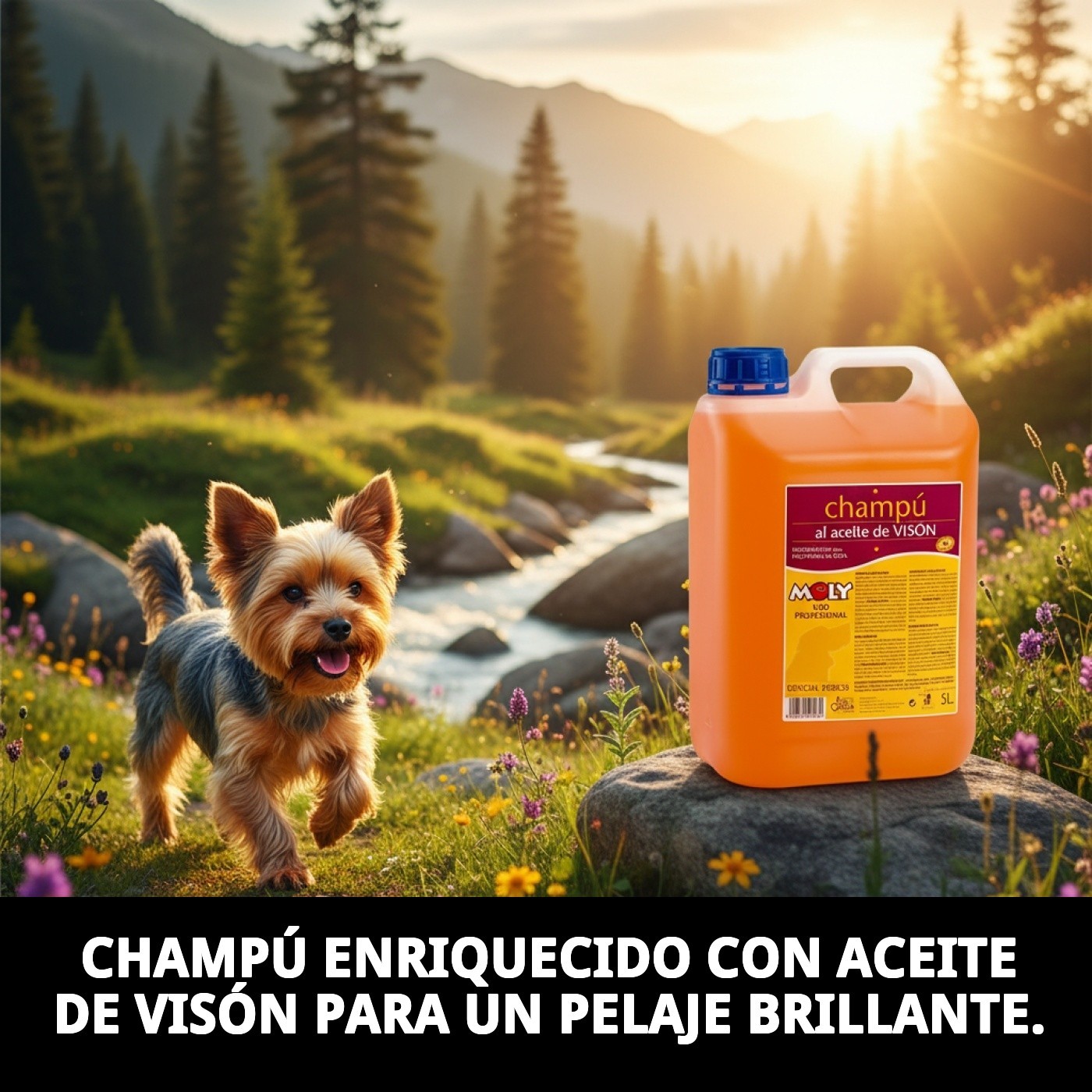 Moly Shampoo mit Nerzöl 5L für Yorkshire — Foto 3