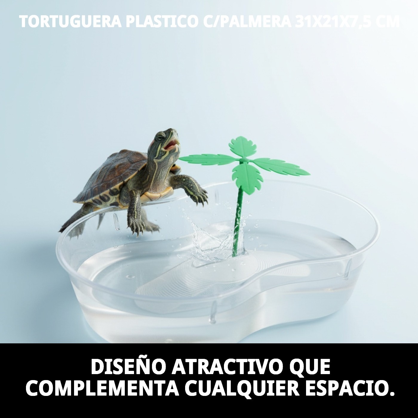 Terrarium aus Kunststoff mit Palme 31x21x7,5 cm — Foto 6