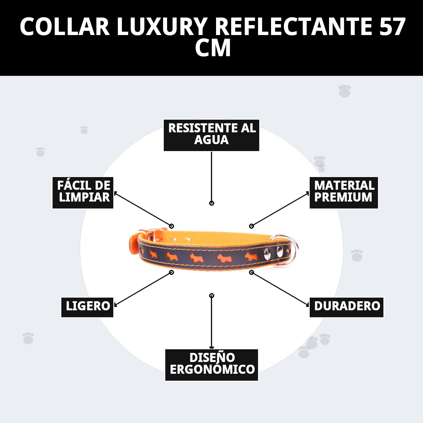 Luxury Reflektierendes Halsband 57 cm — Foto 10