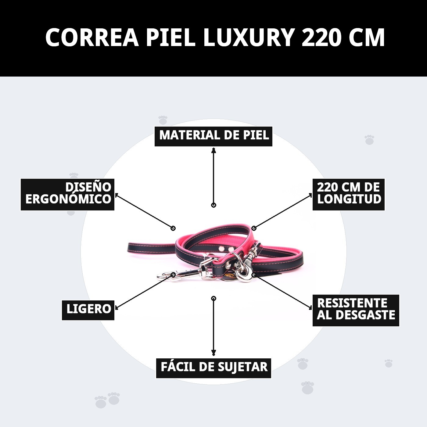 Leine aus Leder Luxus 220 cm — Foto 10